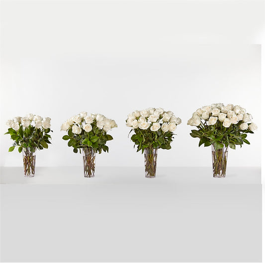 Long Stem White Rose Bouquet – ALBRIGHT'S INC, Columbus GA