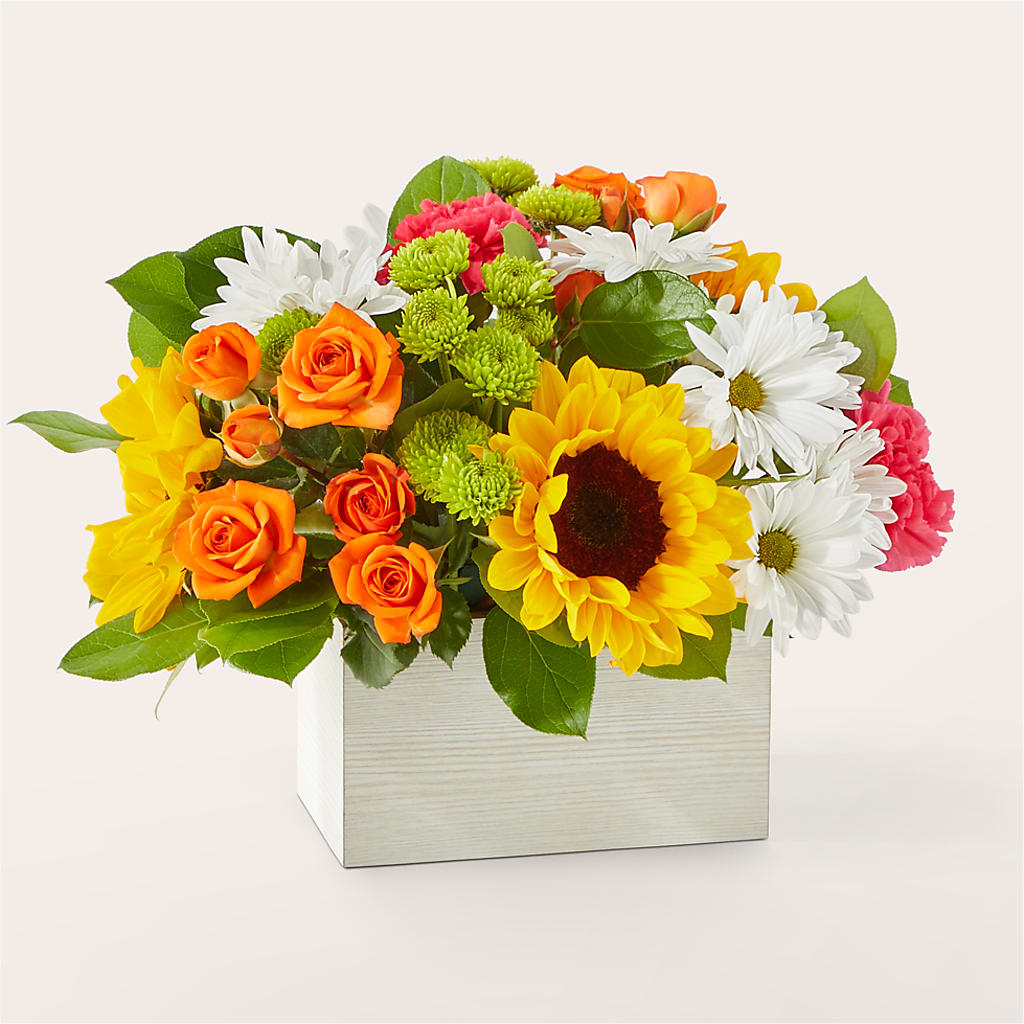 Sun-drenched Blooms Box Bouquet – ALBRIGHT'S INC, Columbus GA
