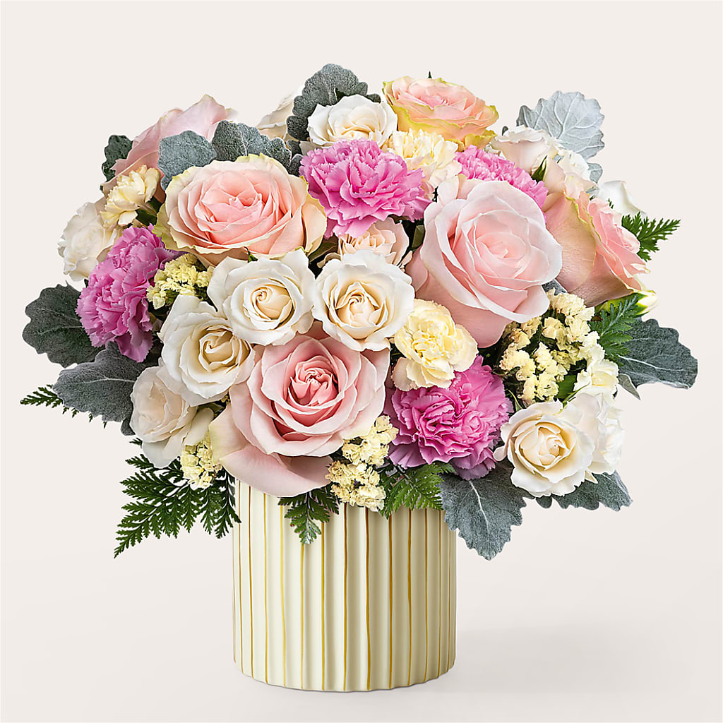 Blissful Moments Bouquet with Ivory Vase – ALBRIGHT'S INC, Columbus GA