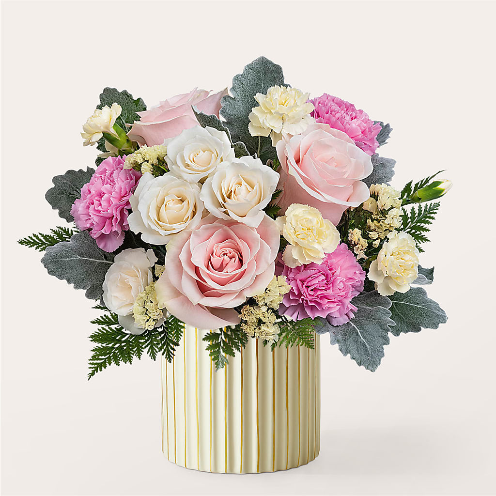 Blissful Moments Bouquet with Ivory Vase – ALBRIGHT'S INC, Columbus GA