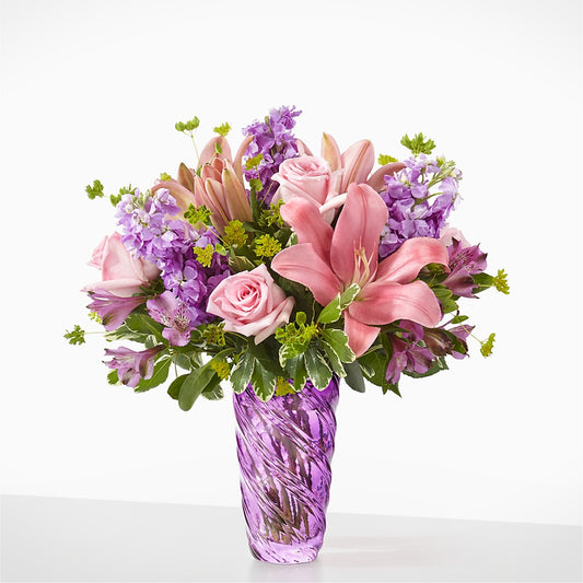 Precious Petals Bouquet with Luxe Swirl Vase – ALBRIGHT'S INC, Columbus GA