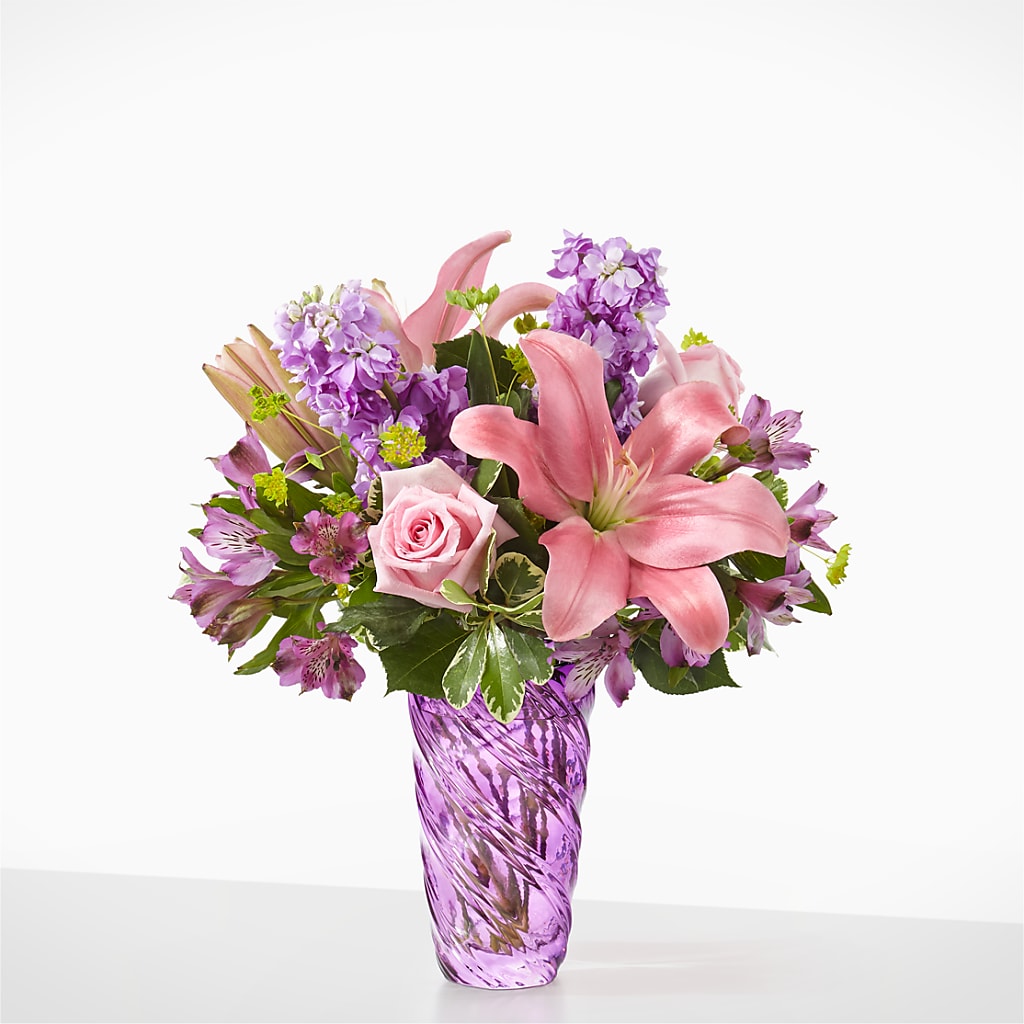 Precious Petals Bouquet with Luxe Swirl Vase – ALBRIGHT'S INC, Columbus GA
