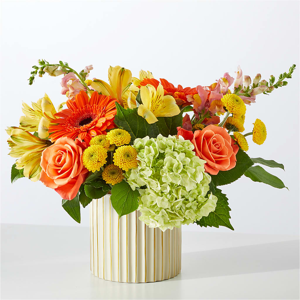 Autumn Sunshine Bouquet with Ivory Vase – ALBRIGHT'S INC, Columbus GA