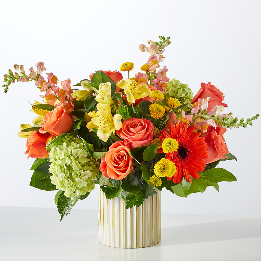 Autumn Sunshine Bouquet with Ivory Vase – ALBRIGHT'S INC, Columbus GA