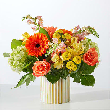 Autumn Sunshine Bouquet with Ivory Vase – ALBRIGHT'S INC, Columbus GA