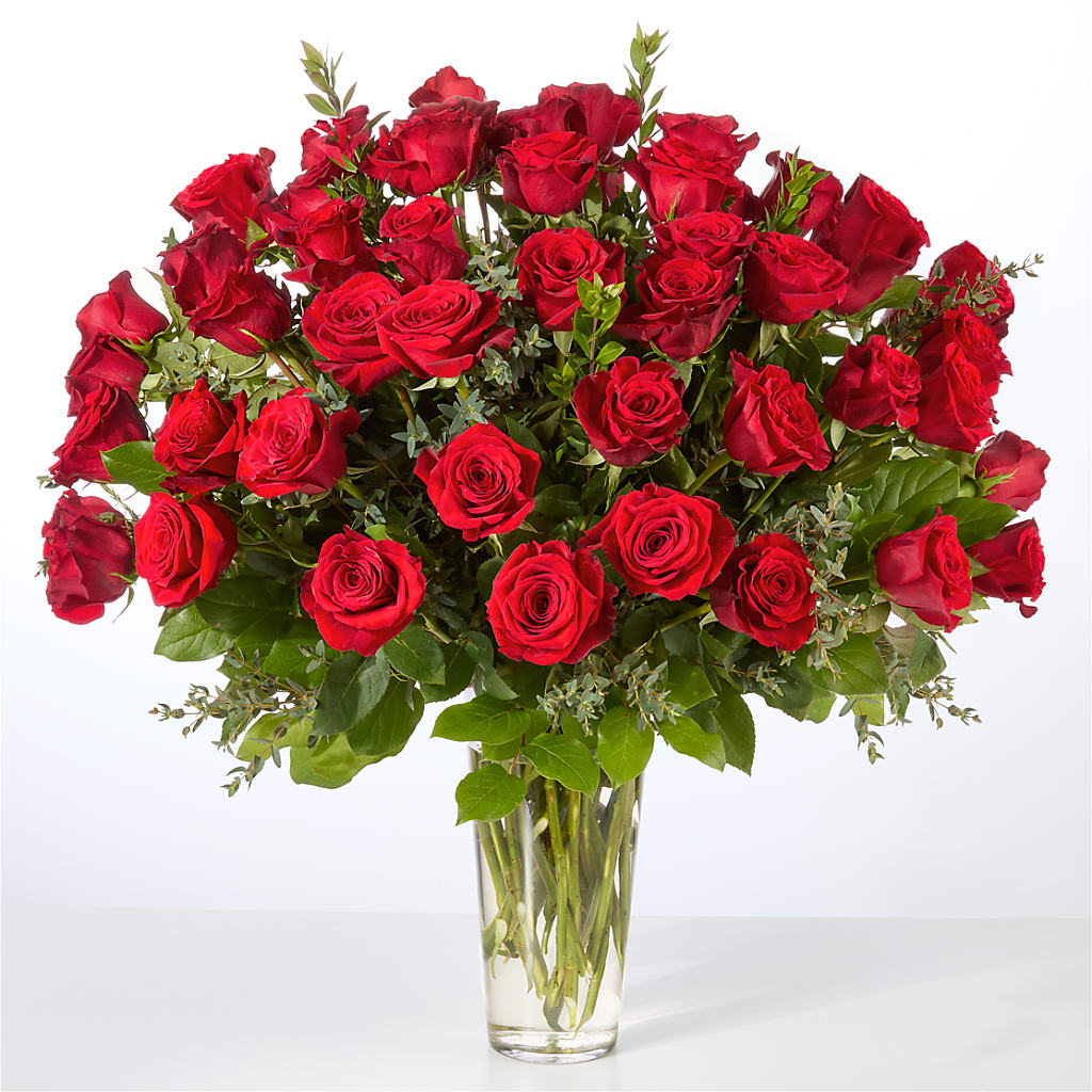 Forever Yours Fifty Stem Red Rose Bouquet – ALBRIGHT'S INC, Columbus GA