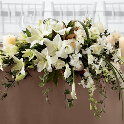 White Linen Arrangement – ALBRIGHT'S INC, Columbus GA